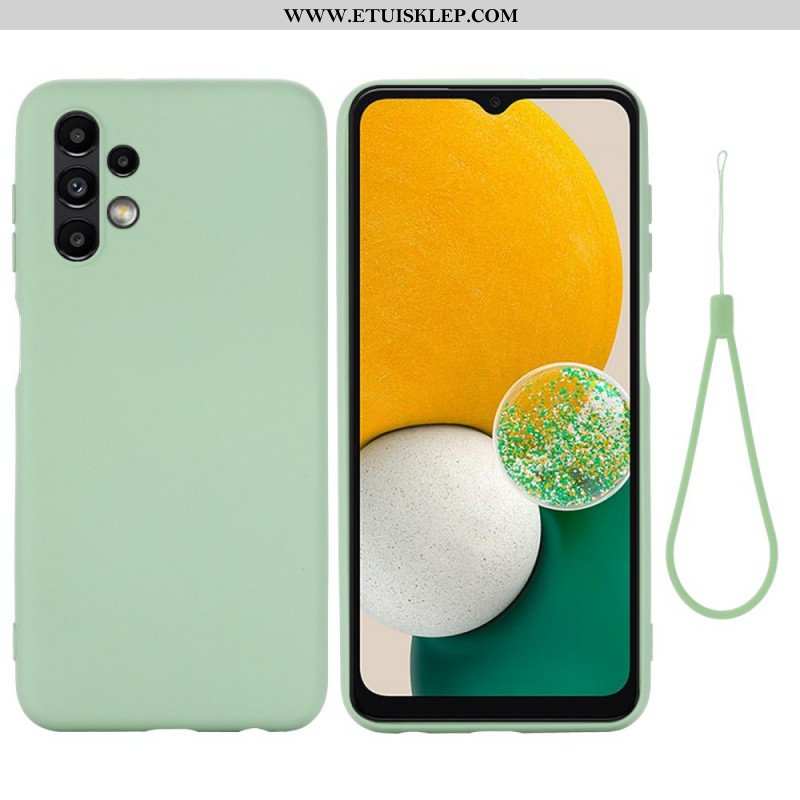 Etui do Samsung Galaxy A13 Płynny Silikon Ze Smyczą